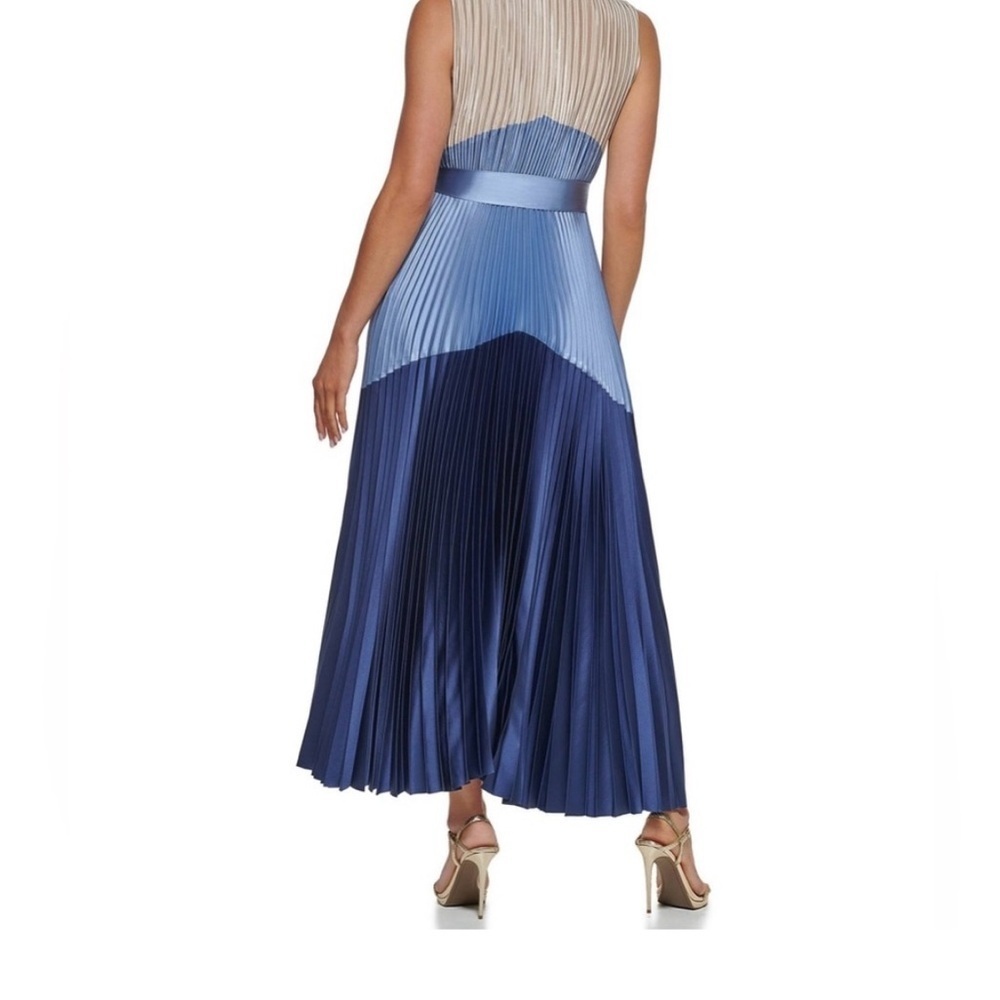 DKNY Sleeveless Pleated Maxi Dress Color block Size 6 NWT Formal, Wedding, - Picture 5 of 12